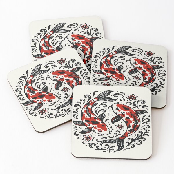 Item preview, Red, Black, and White Koi Fish Art designed and sold by peteys71.