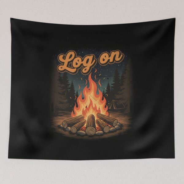Item preview, Camping Log On designed and sold by DemureArtsy.
