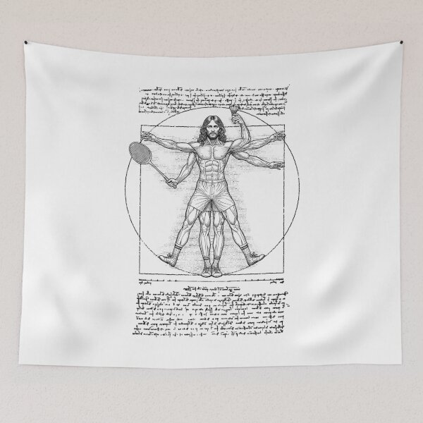 Item preview, Badminton Player Vitruvian Man Leonardo Da Vinci Shuttlecock designed and sold by GrandeDuc.