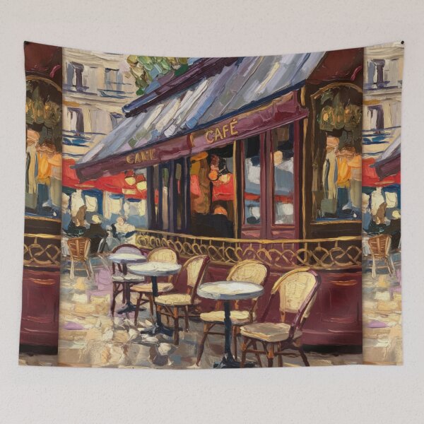 Item preview, French Cafe Terrace – Impressionist Painting  designed and sold by CARRAANN.