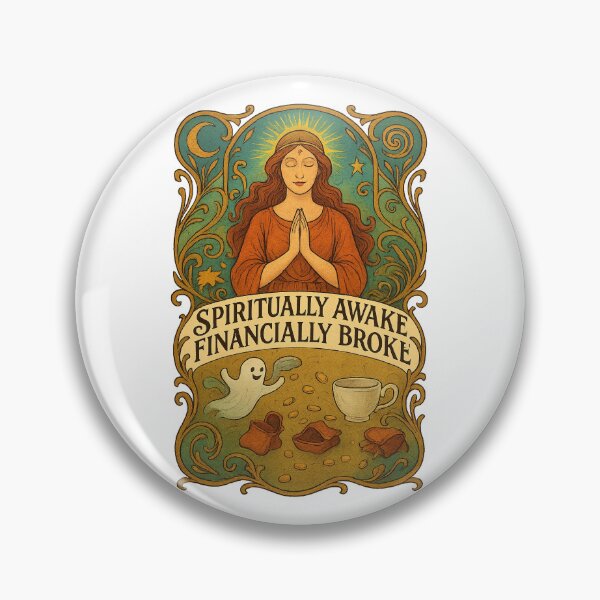 Item preview, Spiritually Awake, Financially Broke T-Shirt | Funny New Age Art Nouveau designed and sold by MySpiritTravels.
