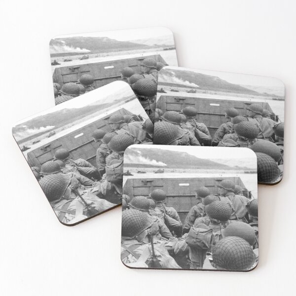 Item preview, American Troops Landing on Omaha Beach on June 6, 1944 as part of Operation Overlord in Normandy, France.  designed and sold by Delinquent Doll.