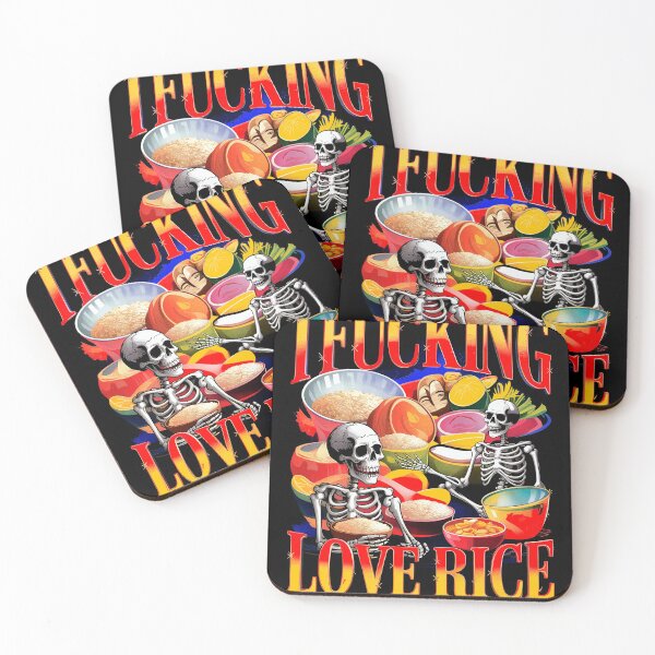 Item preview, Skeletons Love Rice Funny Food Meme Shirt designed and sold by SassCity.