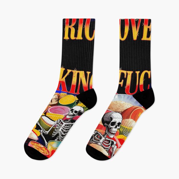 Item preview, Skeletons Love Rice Funny Food Meme Shirt designed and sold by SassCity.