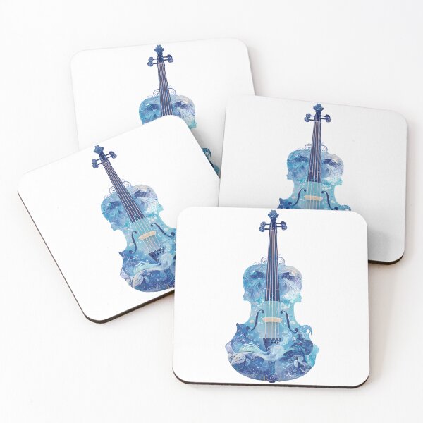 Item preview, Ocean Waves Violin – Musical Instrument and Sea Art Design designed and sold by DesignArtist.ia.