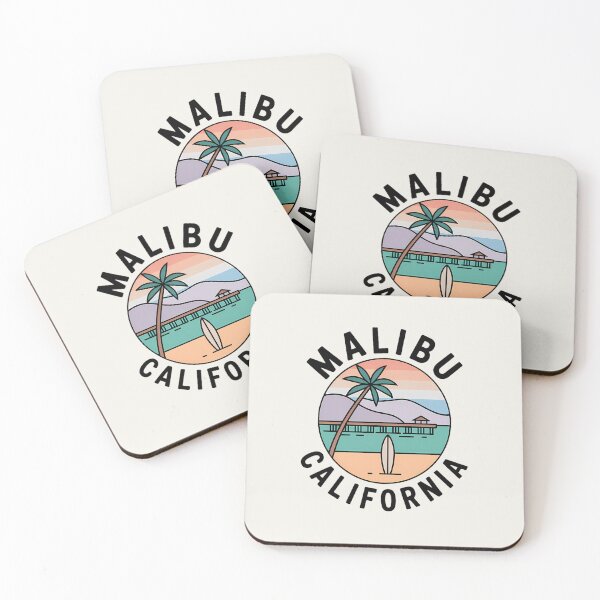 Item preview, Malibu California – Minimalist Pastel Travel Badge designed and sold by Horizon Tales.