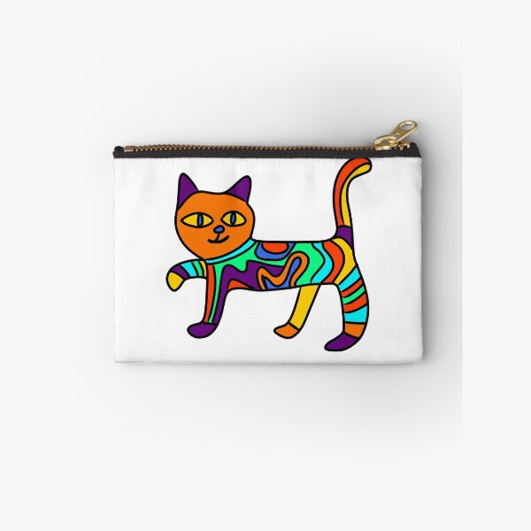 Item preview, Hand drawn colourful artsy cat designed and sold by BritishDelights.