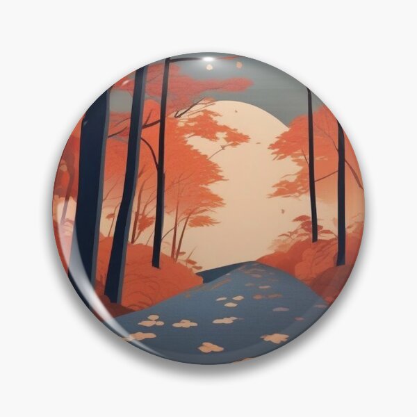 Item preview, Ukiyo-e Night Maple Grove – Lantern Path in Japanese Autumn Forest designed and sold by Vandy Fullam.