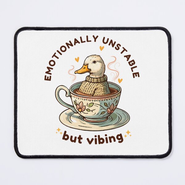Item preview, Funny Duck Meme, Cottagecore Style, Unhinged Whimsical Animal Meme designed and sold by ThirdShelfStudio.