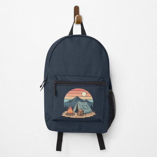Item preview, Retro Camping Scene – Tent, Campfire, and Mountain Adventure Art designed and sold by NoctaHike.