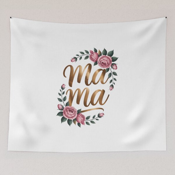 Item preview, Mama Rose Gold Florals – Elegant Script & Pink Roses designed and sold by Enea Kelo.