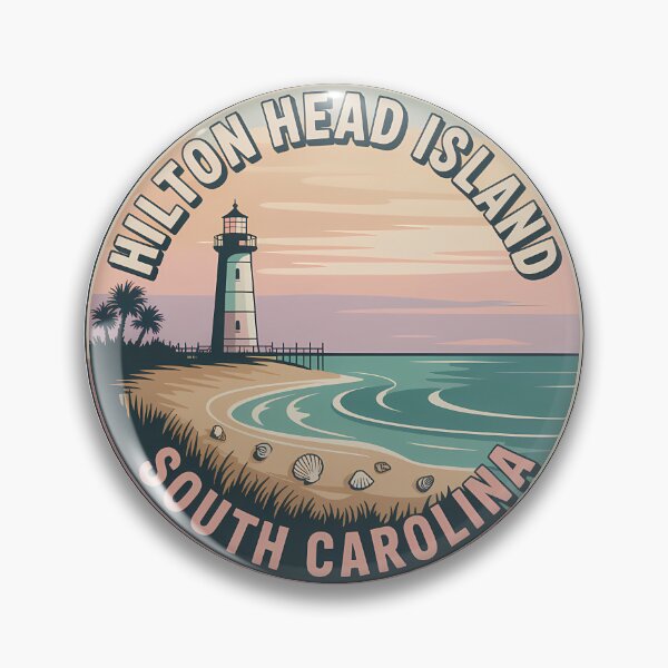 Item preview, Retro Sunset Hilton Head Island South Carolina Sticker designed and sold by Horizon Tales.