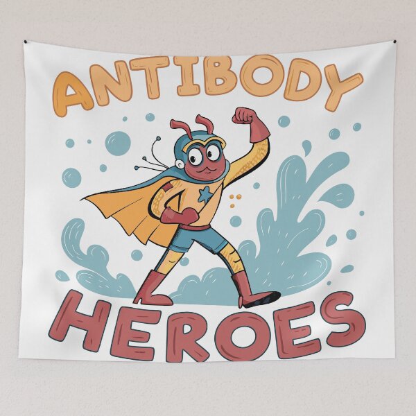 Item preview, Antibody Heroes – Fun Cartoon Science Design designed and sold by VividOrganica.