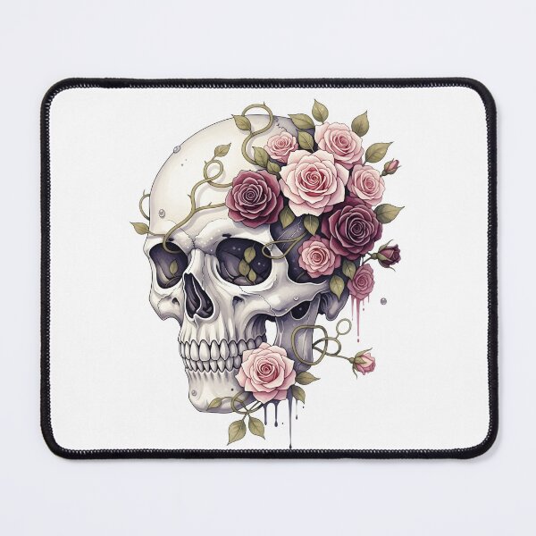 Item preview, Elegant skull with roses gothic chic Halloween illustration designed and sold by DesignArtFull.