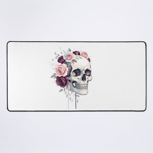 Item preview, Elegant skull with roses gothic chic Halloween illustration designed and sold by DesignArtFull.