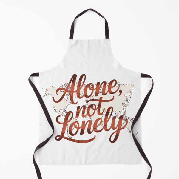 Item preview, Alone, but not lonely – travel quote with world map for brave solo travelers designed and sold by pod24.