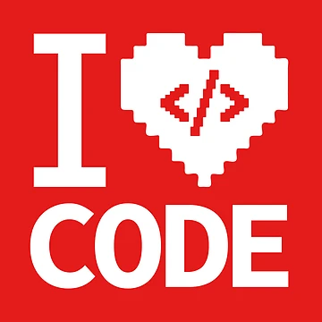 Artwork thumbnail, I Love Code Programming Solid Red Heart Design with Script Sign by PO3Designs