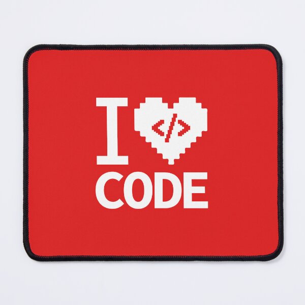 Item preview, I Love Code Programming Solid Red Heart Design with Script Sign designed and sold by PO3Designs.