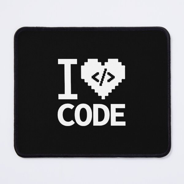 Item preview, I Love Code Programming Solid Black Heart Design with Script Sign designed and sold by PO3Designs.