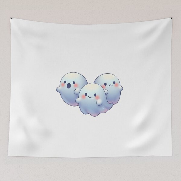 Item preview, Cute kawaii ghost trio pastel Halloween design designed and sold by DesignArtFull.