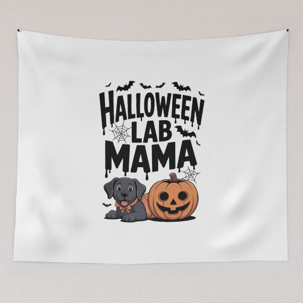 Item preview, Spooky Lab Mom – Orange Text & Halloween Pumpkins designed and sold by Enea Kelo.