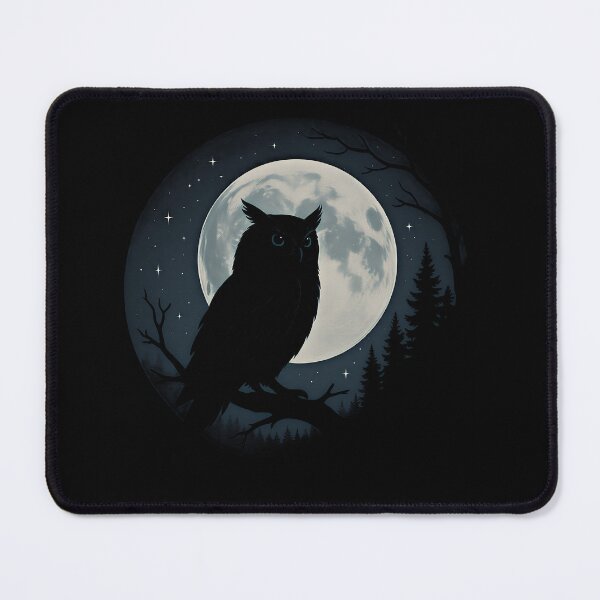 Item preview, Nocturnal Owl and Full Moon Nature Scene Illustration designed and sold by Weorus.