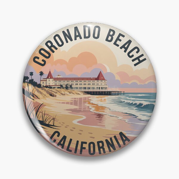 Item preview, Coronado Beach California Retro Circle Sticker designed and sold by Horizon Tales.