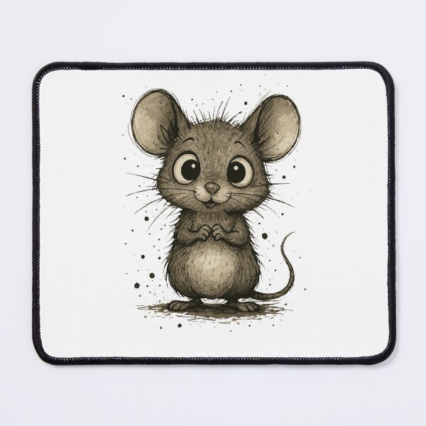 Item preview, Cute Mouse Sketch – Funny Big Eyed Cartoon Style Animal Drawing designed and sold by Pixel-Up.