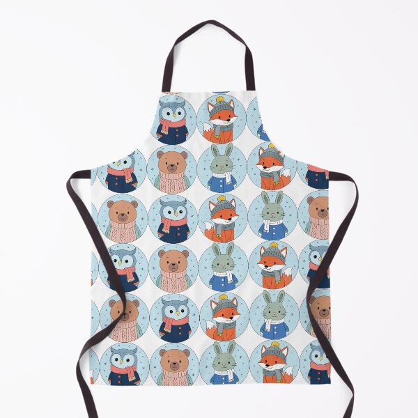 Item preview, Colorful pattern featuring cute woodland animals dressed for winter in scarves and hats designed and sold by ShykShop.