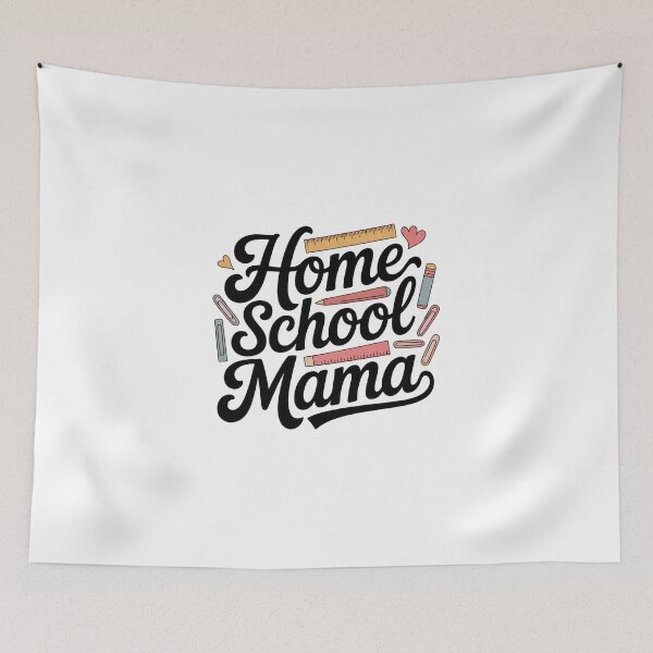 Item preview, Homeschool Mama – School Supplies Doodle Typography designed and sold by Enea Kelo.