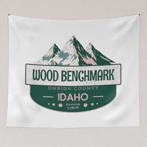 Item preview, Wood Benchmark, Oneida County, Idaho, Mountain Design designed and sold by Wanderful-roads.