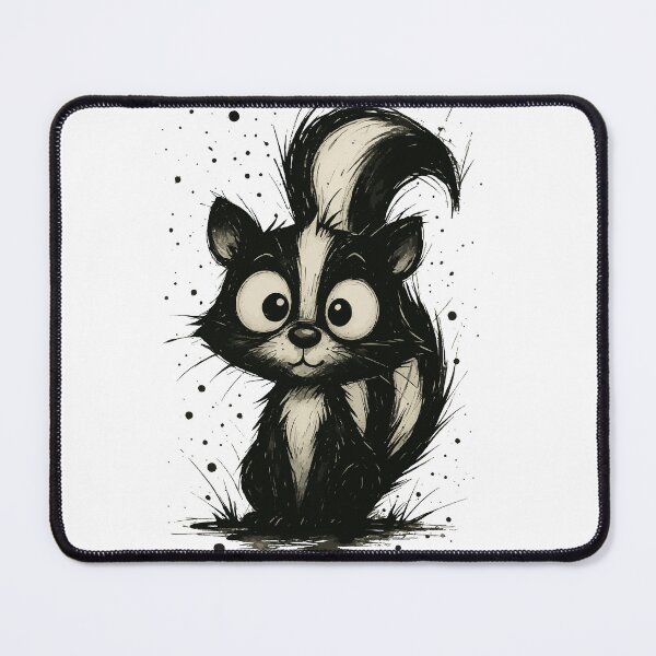 Item preview, Cute Skunk Sketch – Funny Big Eyed Cartoon Style Animal Drawing designed and sold by Pixel-Up.
