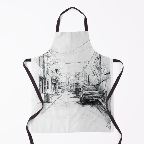 Item preview, Detailed pencil sketch of a quiet urban street  designed and sold by MarcinJ84.