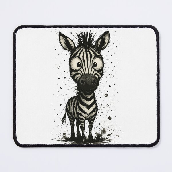 Item preview, Cute Zebra Sketch – Funny Big Eyed Cartoon Animal Drawing designed and sold by Pixel-Up.
