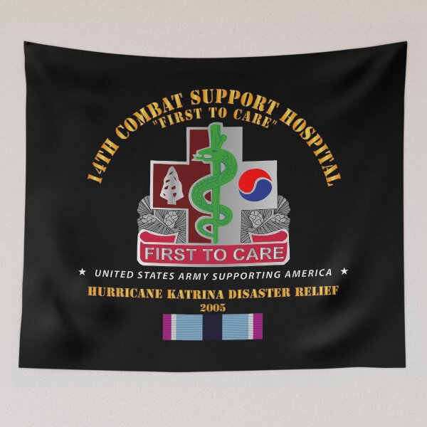 Item preview, Army - 14th Combat Support Hospital - Katrina Disaster Relief  w HSM SVC designed and sold by Military Insignia Products.