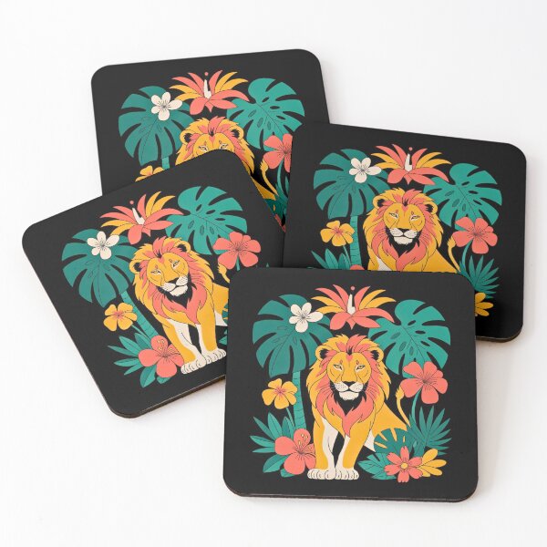 Item preview, Lion with Orange Jungle Blooms designed and sold by VibrArtco.