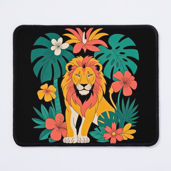 Item preview, Lion with Orange Jungle Blooms designed and sold by VibrArtco.