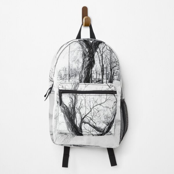Item preview,  Black-and-white pencil drawing captures a quiet tree-lined street in winter designed and sold by MarcinJ84.