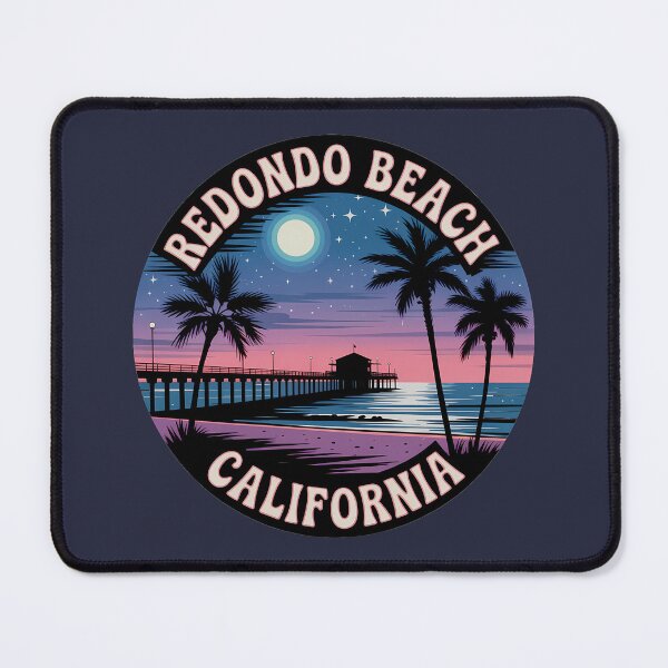 Item preview, Redondo Beach California Night Circle Sticker designed and sold by Horizon Tales.