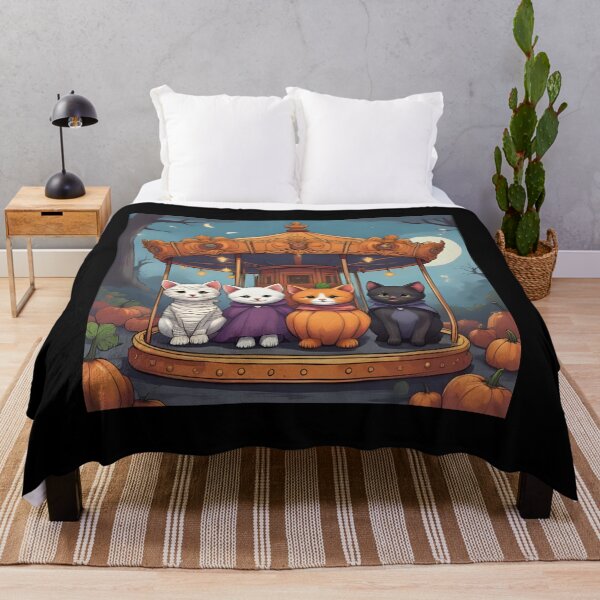 Item preview, Magical Halloween Cats on Night Carousel – Spooky Cute Vibes designed and sold by Dream Magic Co.