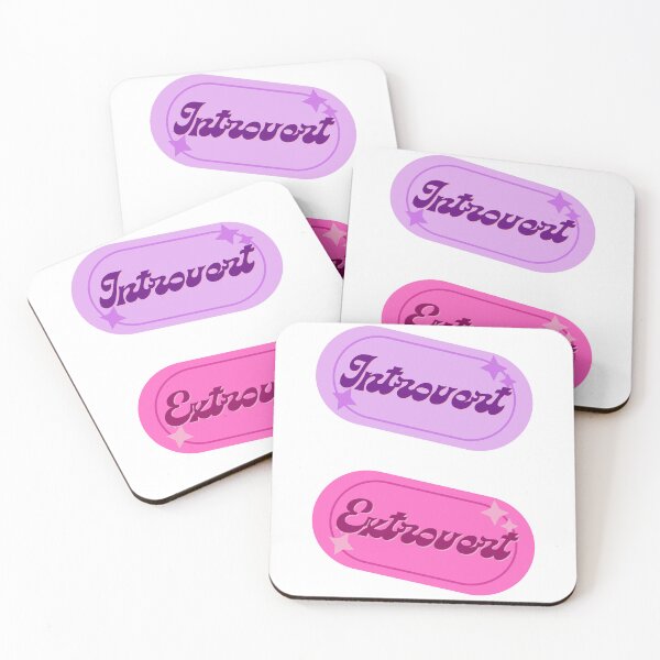 Item preview, Introvert & Extrovert Personality Sticker Set Aesthetic Cursive Ovals  designed and sold by Sketchy Stickers.