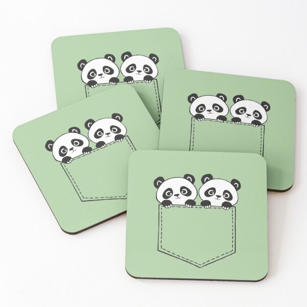Item preview, Two Cute Pandas in Shirt Pocket | Funny Adorable Panda Pocket Design designed and sold by NiDoya.