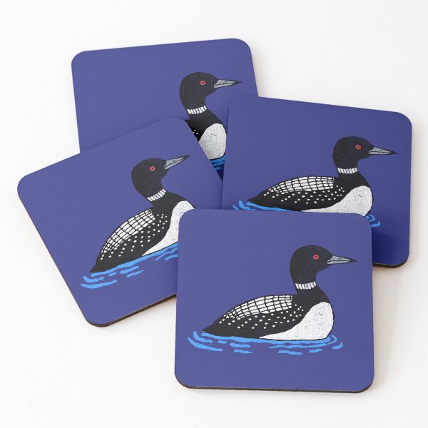 Item preview, Common Loon – Minimalist Slightly Distressed Wildlife Art designed and sold by donwillisjrart.