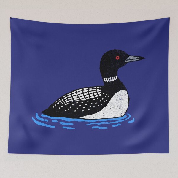 Item preview, Common Loon – Minimalist Slightly Distressed Wildlife Art designed and sold by donwillisjrart.