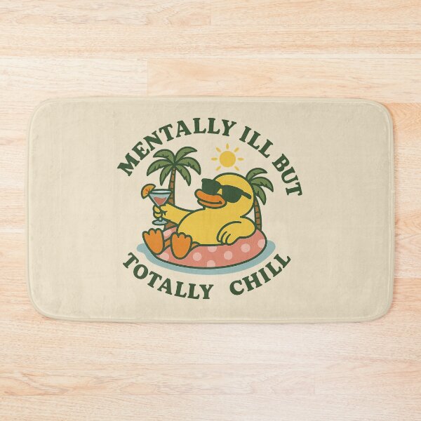 Item preview, Funny Duck Meme – Mentally Ill But Totally Chill Retro Aesthetic Design designed and sold by Florarts.