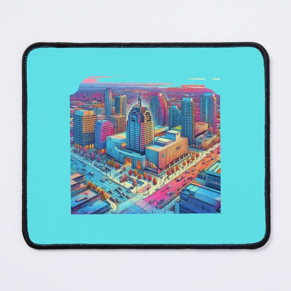 Item preview, Mississauga City Hall 3D Sketch – Vibrant View from Mavis Rd & Central Pkwy, designed and sold by PaintMeWorld.