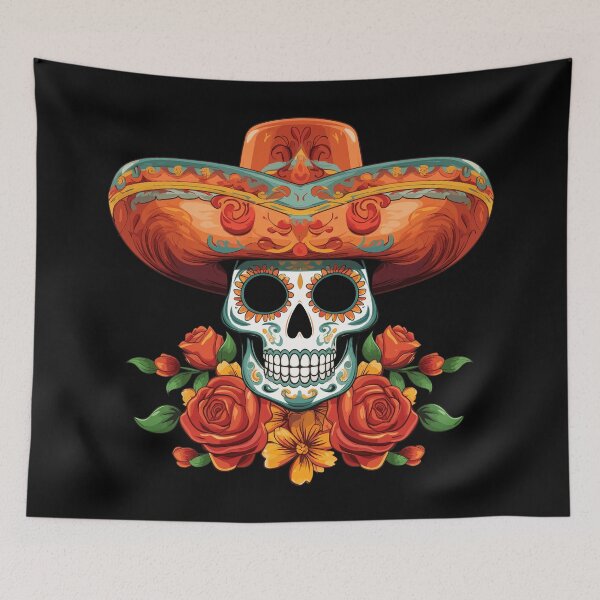 Item preview, Sugar Skull With Roses designed and sold by VelvetRoom.