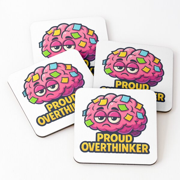 Item preview, Proud Overthinker Funny Brain Sticker designed and sold by Stick Happens.