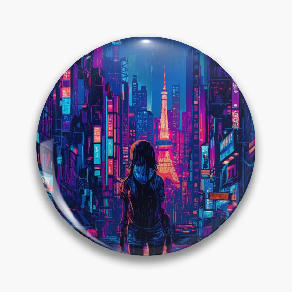 Aperçu de l'œuvre Nuits néon de Tokyo – Cyberpunk City créée et vendue par Oni-Pixels.
