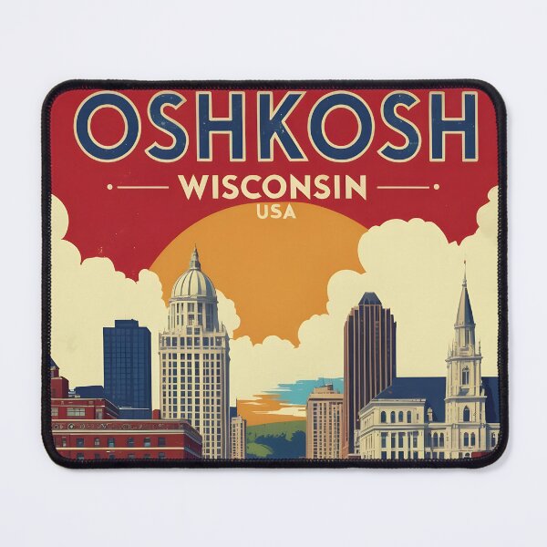 Item preview, Oshkosh Wisconsin 1950s USA Vintage Travel Tourism designed and sold by TravelersGems.
